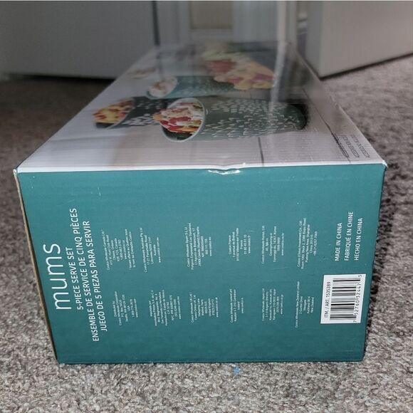 Baum Mums 5-Piece Ceramic Stoneware Serve Set • 1 Tray 4 Bowls • New - Picture 13 of 16